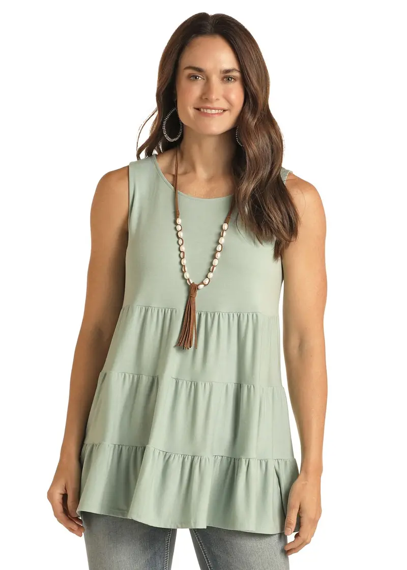 Women's Panhandle Aqua Tiered Tank Top 1