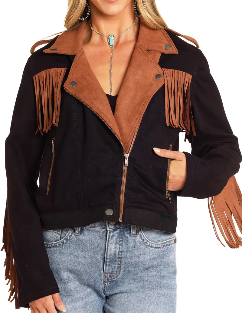 Women's Rock & Roll Black Star W/ Fringe Jacket 1