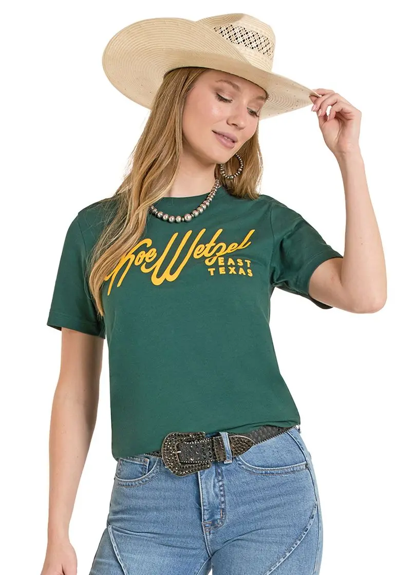 Women's Rock & Roll Koe Wetzel Green Tee 1