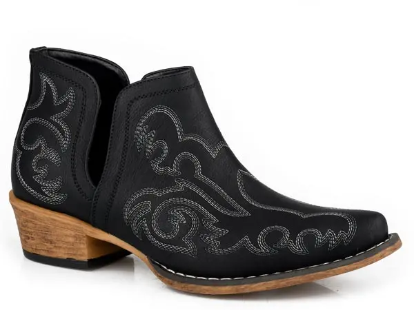Women's Roper Black Embroidered Bootie 1