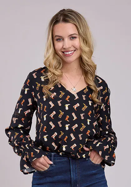 Women's Roper Boot Print Blouse 1