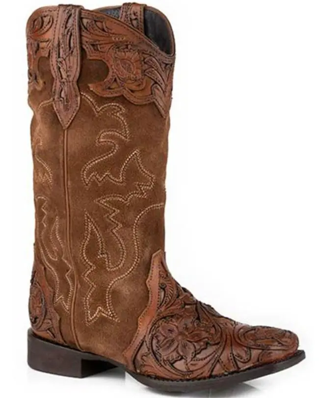 Women's Roper Clara Tooled Square Toe Boot 1