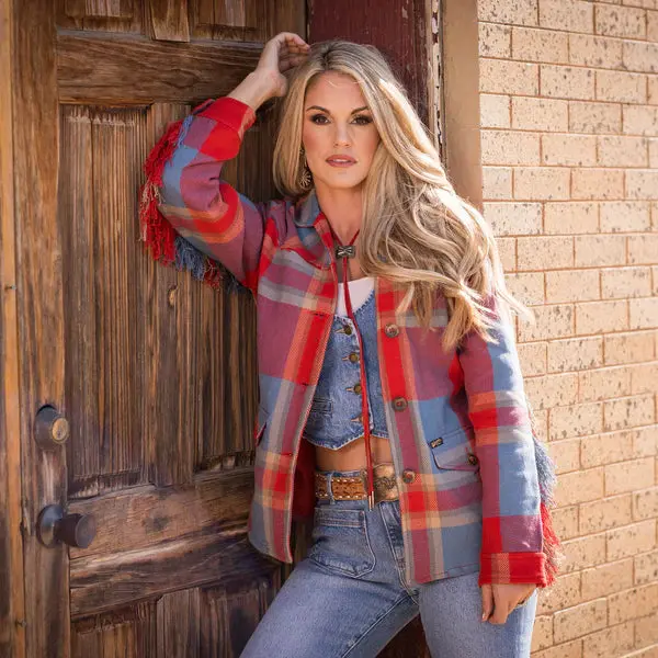 Women's Sts Jessie Plaid Fringe Jacket 1