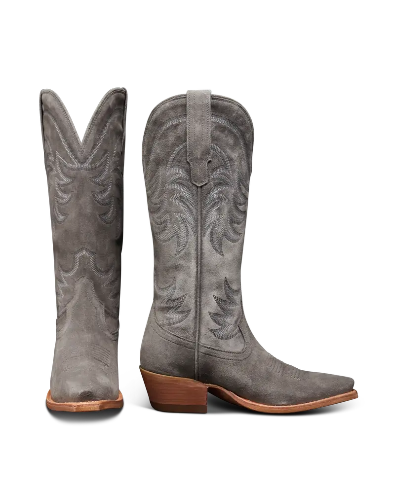 Women's Tecovas Annie Charcoal Suede Boot 1