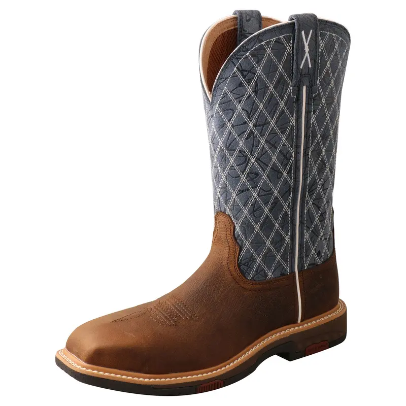 Women's Twisted X Brown & Blue Nano Toe Workboot 1