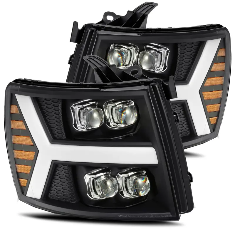 Alpharex 880209 Plank-Style Led Projector Headlights – Gloss Black Housing 1