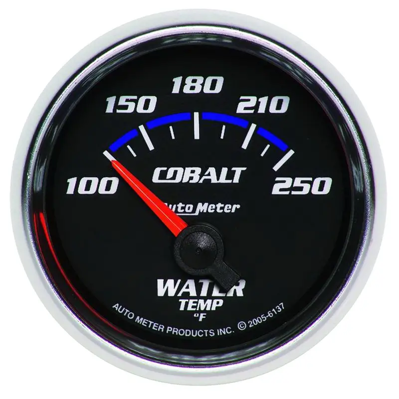 Autometer 6137 Cobalt Water Temperature Gauge – 2-1/16", Electric, 100–250°F Range 1