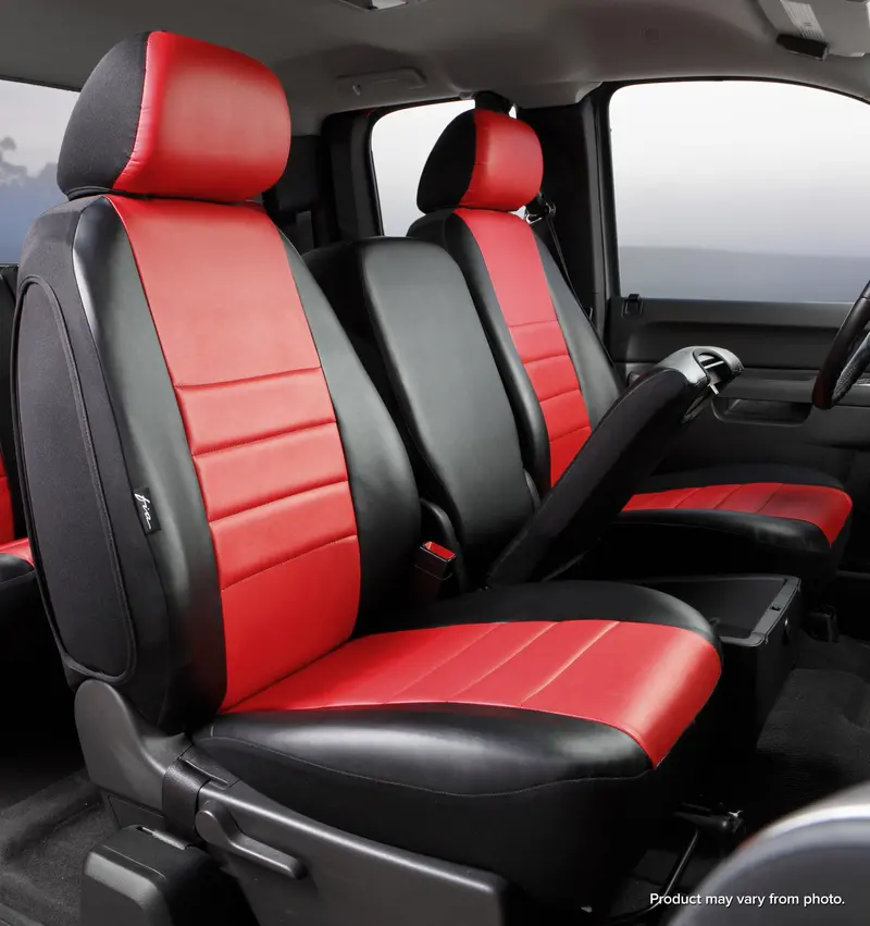 Fia Leatherlite Custom Seat Cover – Red Accent Design 1
