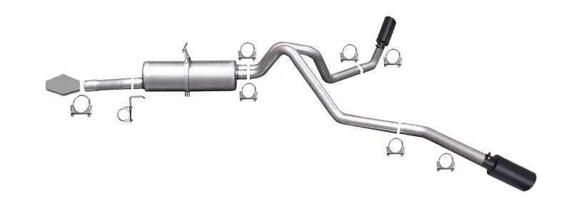 Gibson Black Elite Dual Exhaust System – Stainless Steel Cat-Back With Aggressive Tone 1