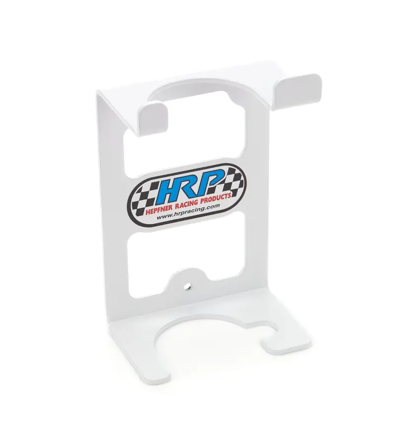 Hepfner Racing Grease Gun Wall Mount Holder – White Powder-Coated Aluminum 1