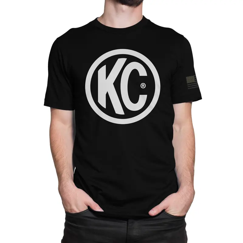 Kc Hilites Classic White Logo Tee – Black, X-Large (Model 70609) 1