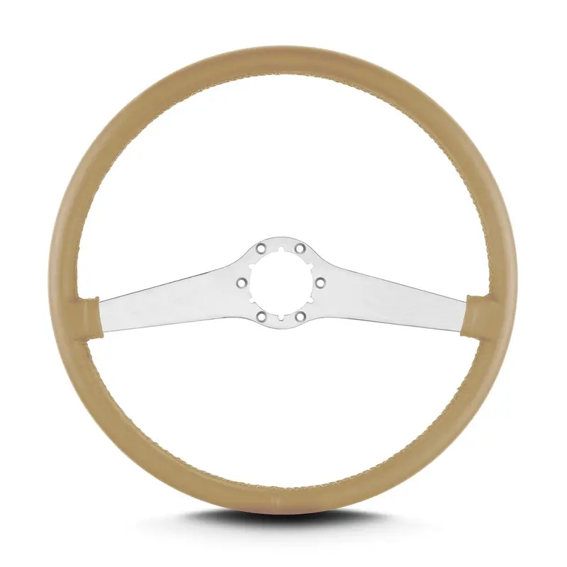 Lokar Lecarra Two-Smooth Steering Wheel – 15-Inch Tan Leather With Brushed Aluminum Spokes 1