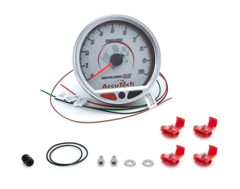 Longacre Accutech 4-1/2" Stepper-Motor Tachometer – Silver Face 1