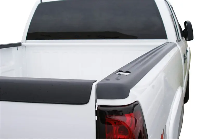 Stampede Ribbed Bed Rail Caps With Stake Pocket Holes – Black Pair 1