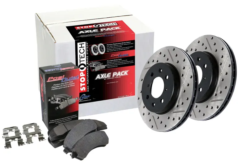 Stoptech Street Front Brake Kit With Drilled & Slotted Rotors – Axle Pack 938.65003 1